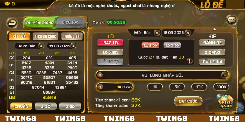 Tham gia xổ số Twin68 cùng đa dạng số lựa chọn hoàn hảo